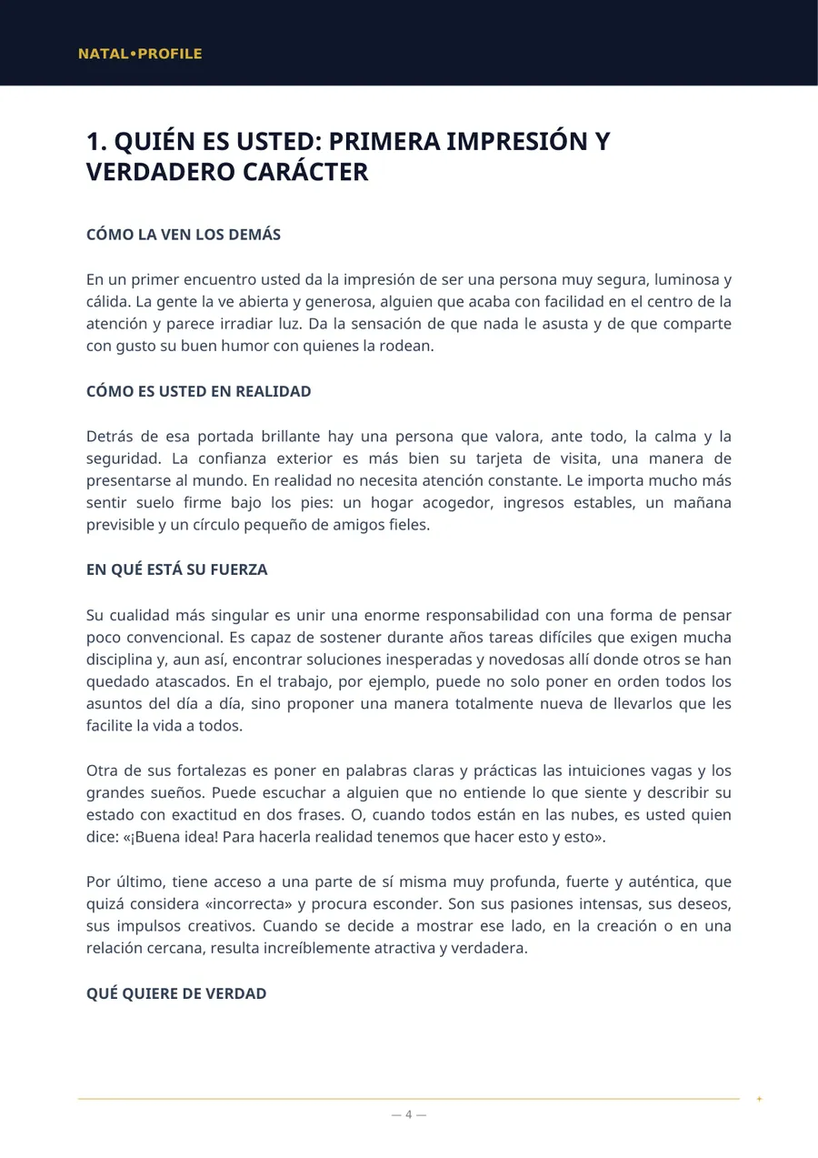 Página del informe con el primer capítulo