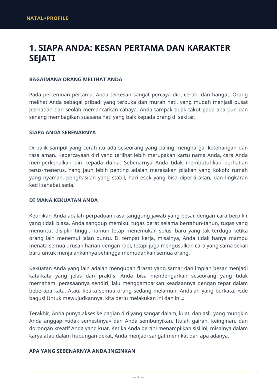 Halaman laporan dengan bab pertama