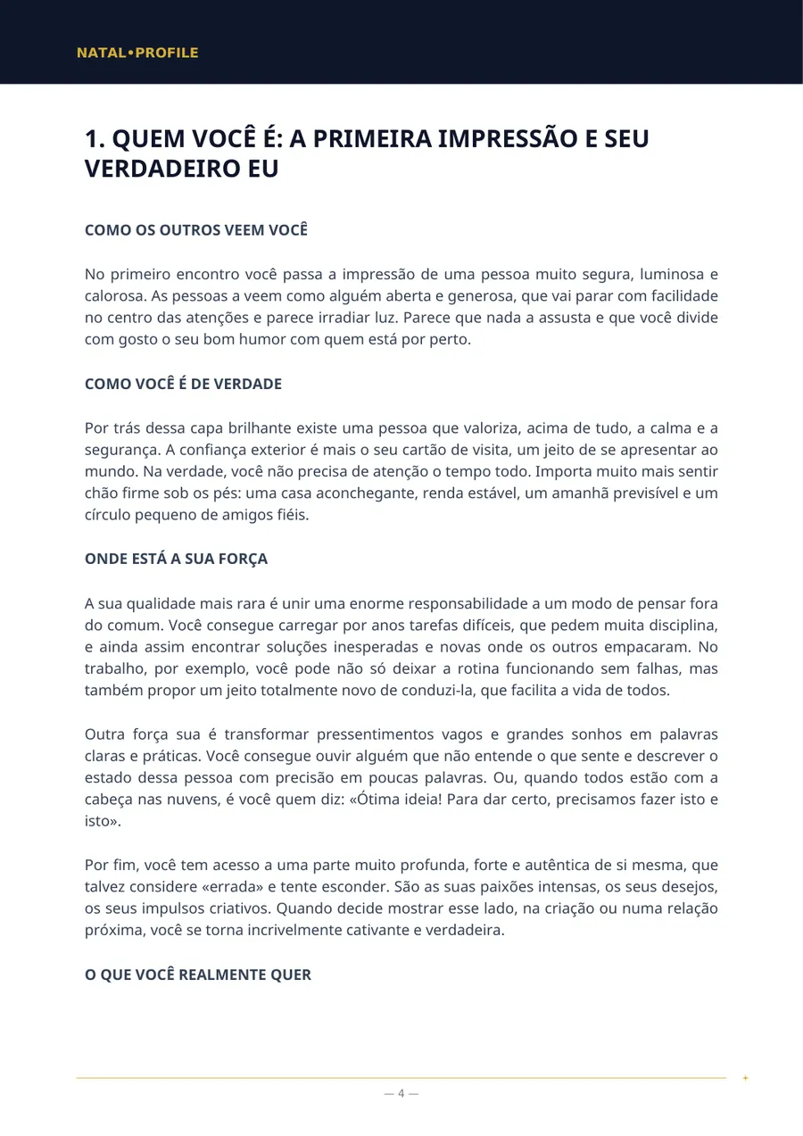 Página do relatório com o primeiro capítulo